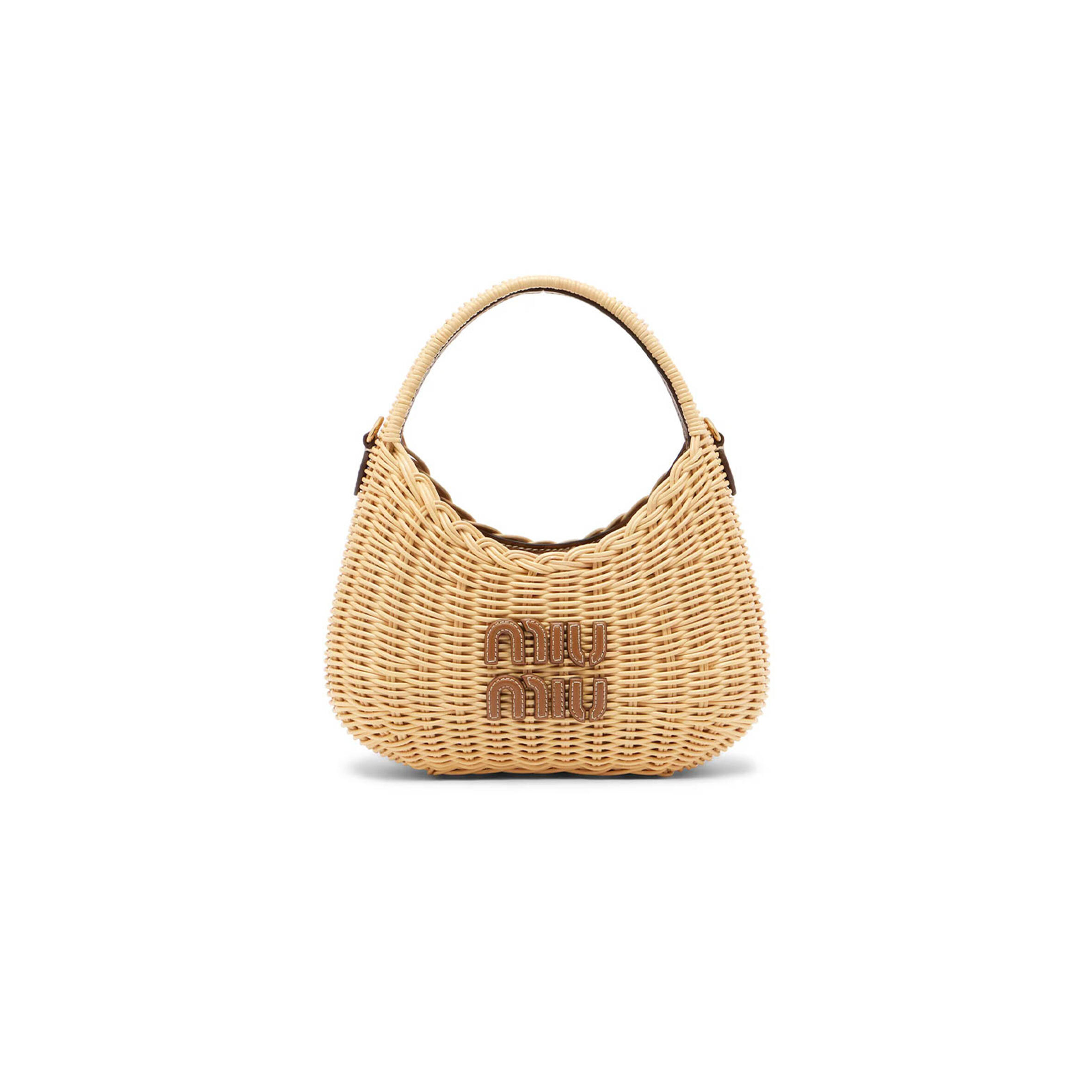 MIU MIU WANDER RATTAN BASKET BAG 5BC125 (20*17*6cm)